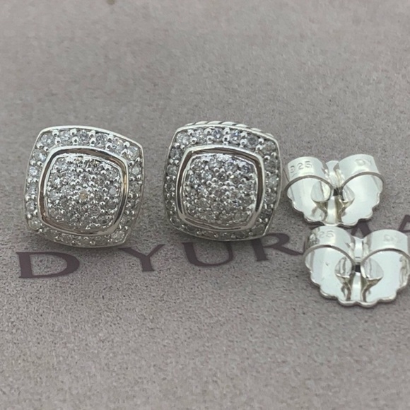 David Yurman Silver Pave Stud Earrings